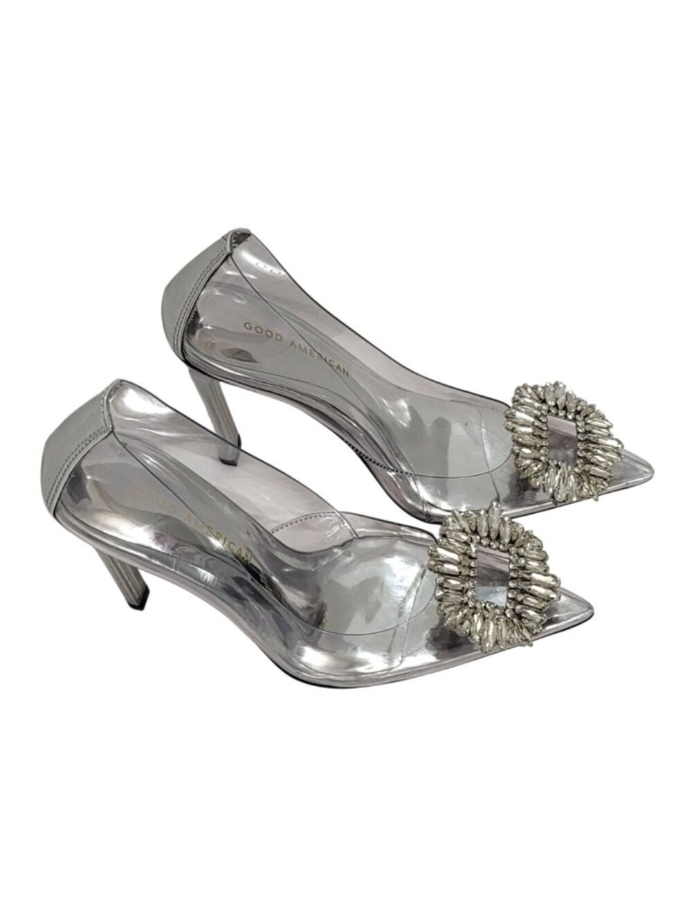 Good American Cinder-Fcking-Rella Size 5 Clear Pumps Crystal Embellishment Point